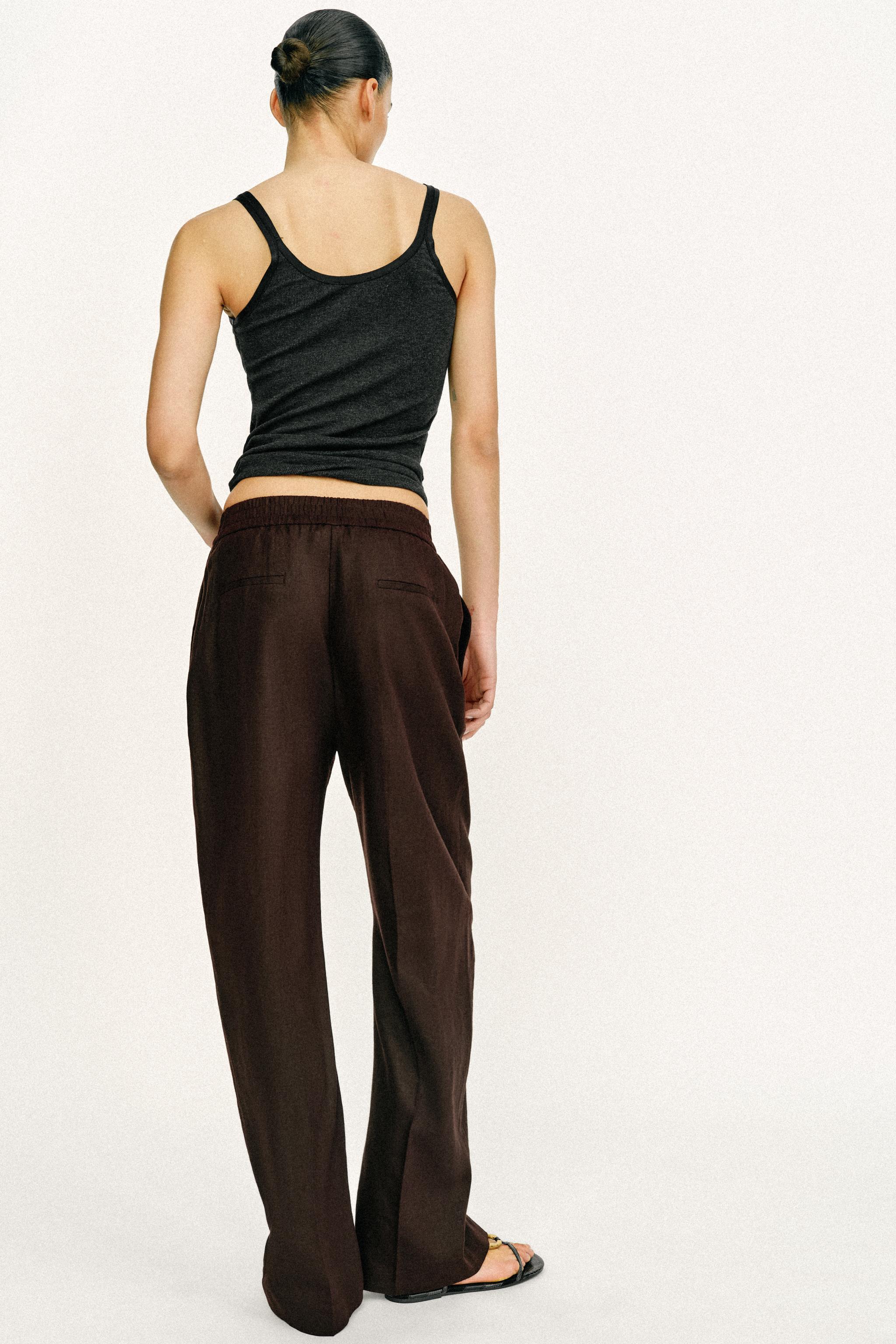 LINEN STRAIGHT LEG PANTS